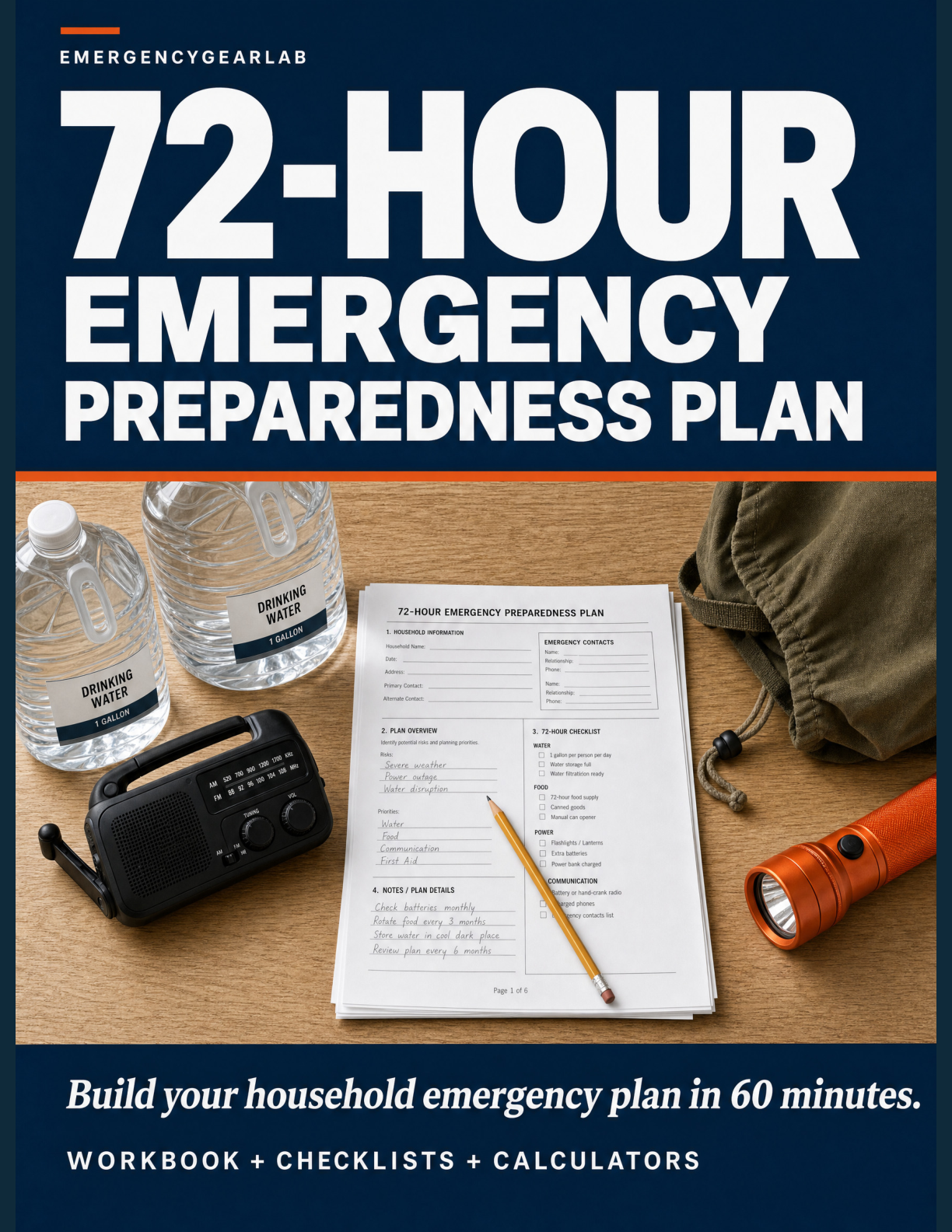 Cover of The 72-Hour Emergency Preparedness Plan workbook